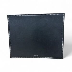 Hermes Paris Reversible‎ Blue Black Colorblock Leather Mouse Pad